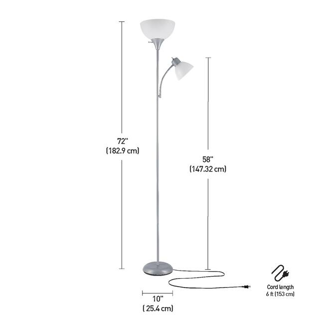 Porch & Den Caxton 72-inch Torchiere Floor Lamp with Adjustable Reading Light