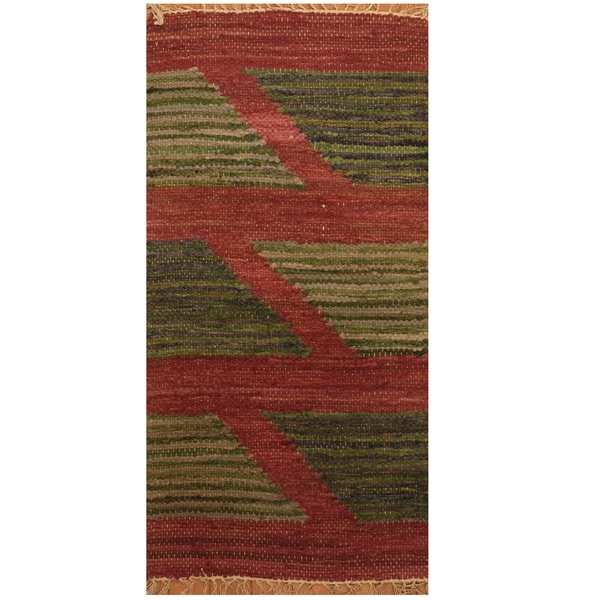 Handmade One-of-a-Kind Wool Kilim (India) - 1'9 x 3'5