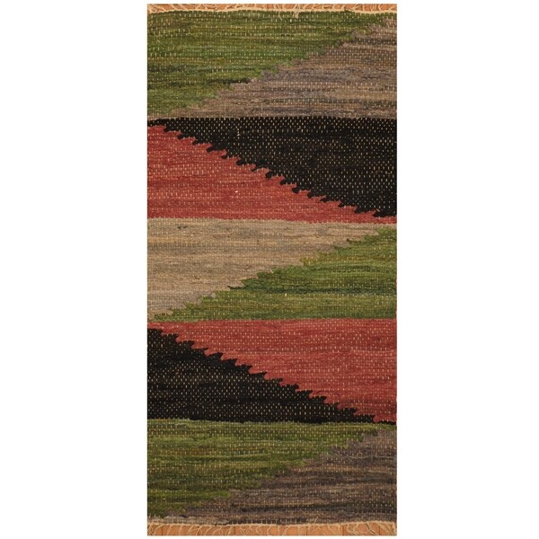 Handmade One-of-a-Kind Wool Kilim (India) - 1'9 x 3'6