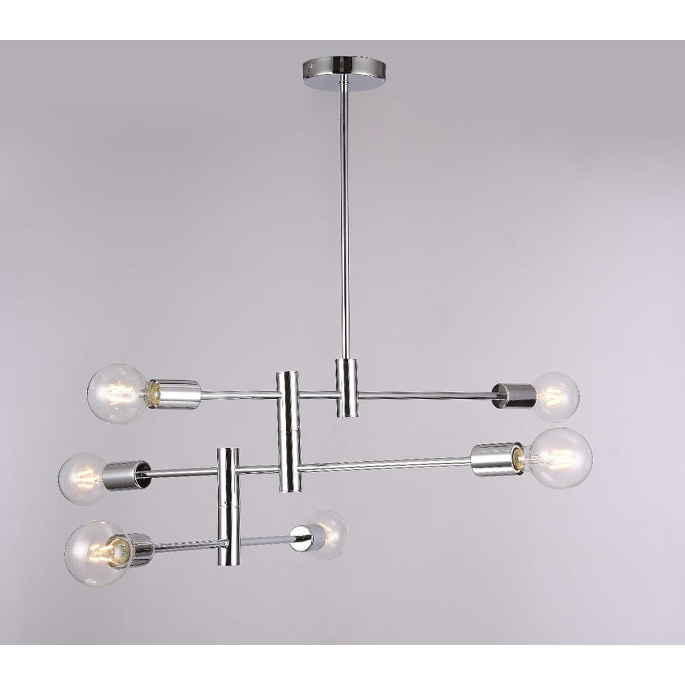 Shop Chrome Metal Ceiling Fixture With Moveable Sockets Free