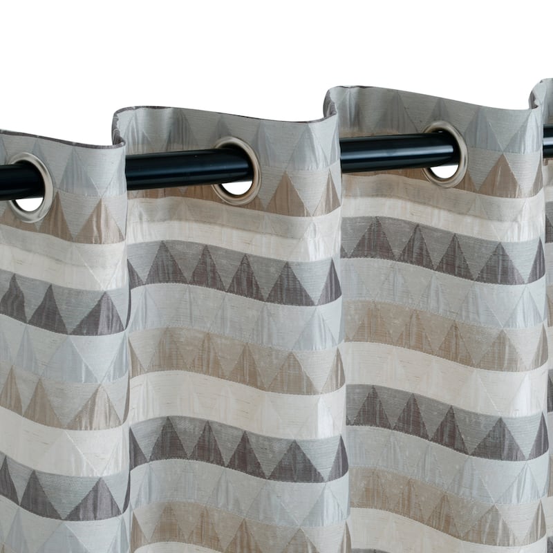 Superior Modern Jacquard Sand Semi-Sheer Window Curtain Panels - (Set of 2)