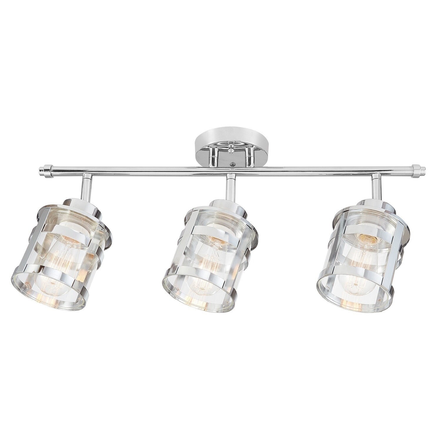 Porch Den Bays Chrome Clear Gl Shades Track 3 Light Lighting Kit Porch Den Bays Chrome Clear Gl Shades Track 3 Light Lighting Kit