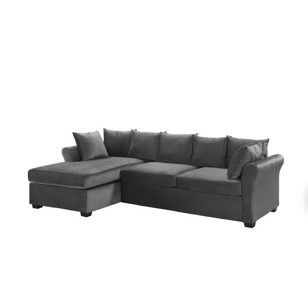 Low Profile Sectional Sofa With Left Facing Chaise Velvet Sectional Sofa With Left Facing Chaise