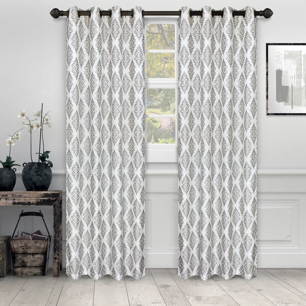 Buy Grey Damask Curtains Drapes Online At Overstock Our Best