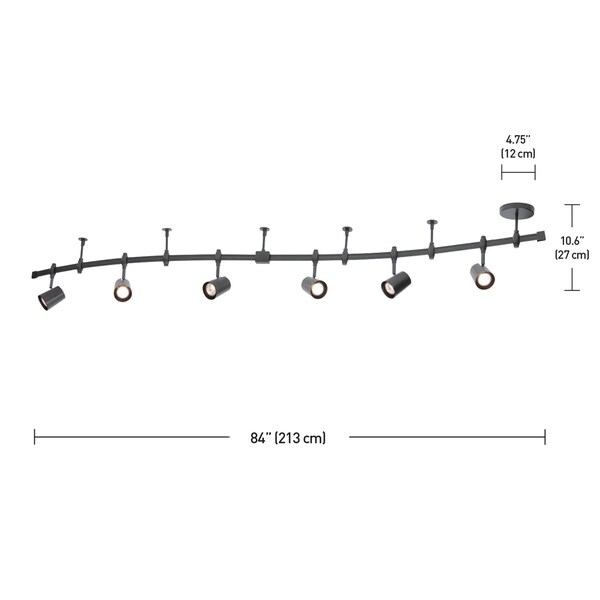 Flexigon 6-Light Black Flexible Track Lighting Kit