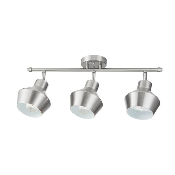 Asher 3 Light Brushed Nickel Track Lighting Kit On Asher 3 Light Brushed Nickel Track