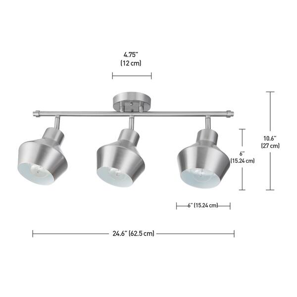 Asher 3 Light Brushed Nickel Track Lighting Kit On Asher 3 Light Brushed Nickel Track
