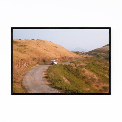 Noir Gallery Curvy Road Land Rover Car India Framed Art Print