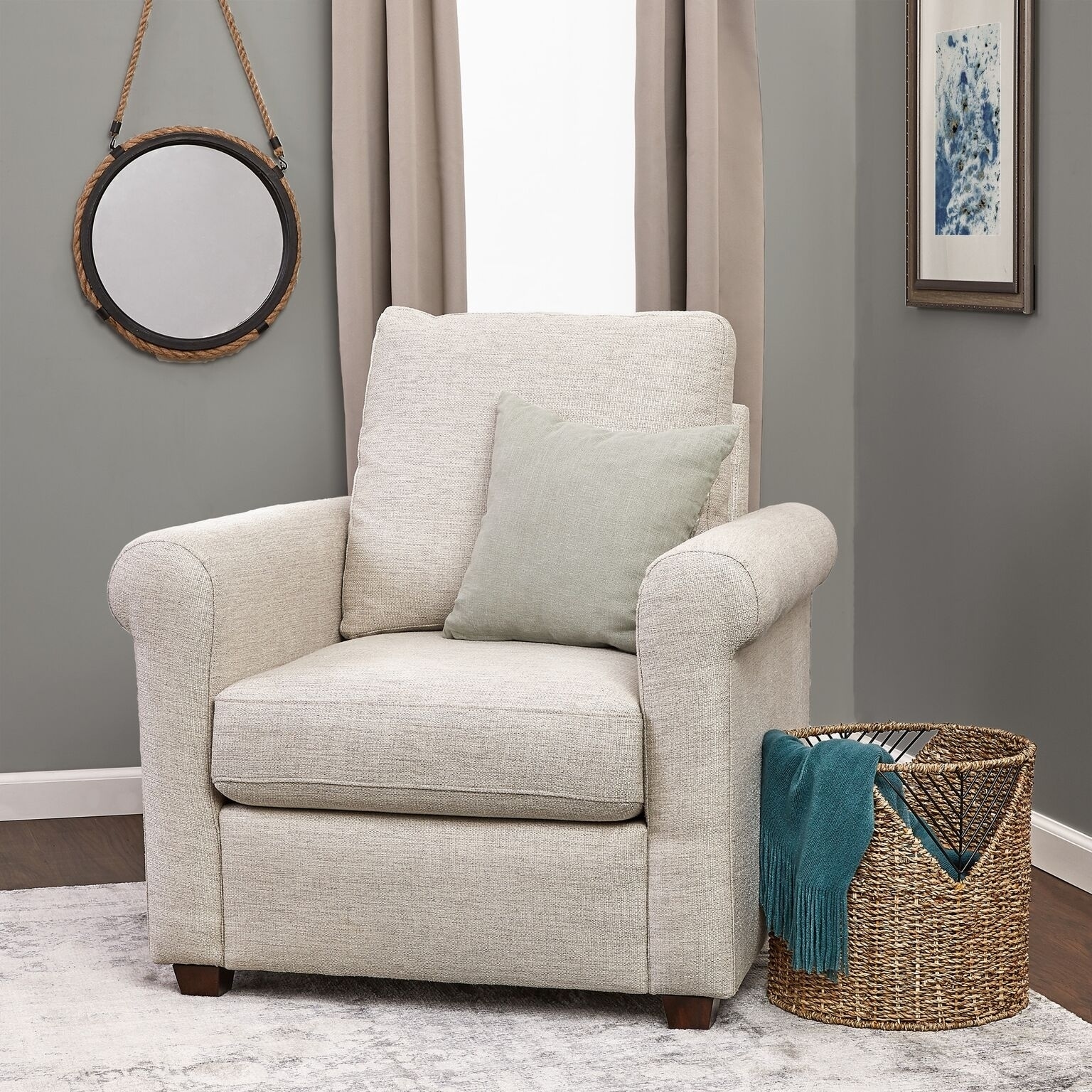 ClickDecor Lewis Rolled Arm Accent Chair On Sale Overstock 28157957