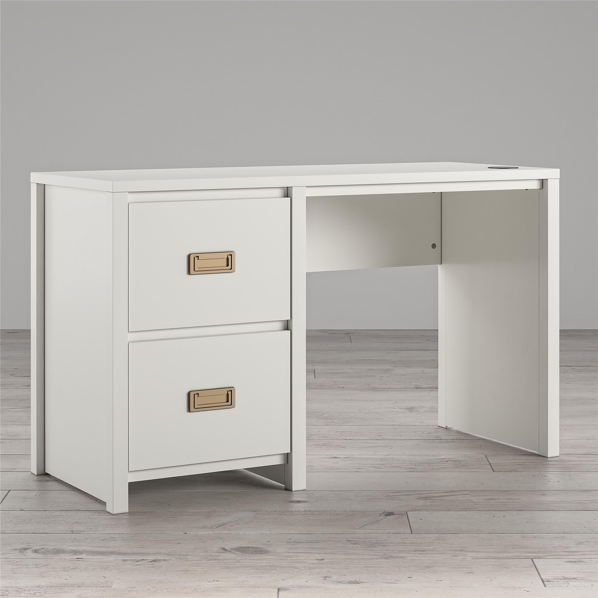 kids white desk with drawers
