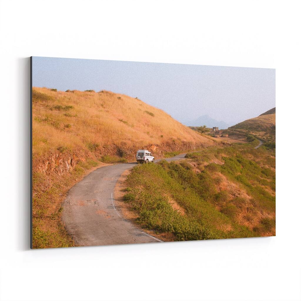 Noir Gallery Curvy Road Land Rover Car India Canvas Wall Art Print