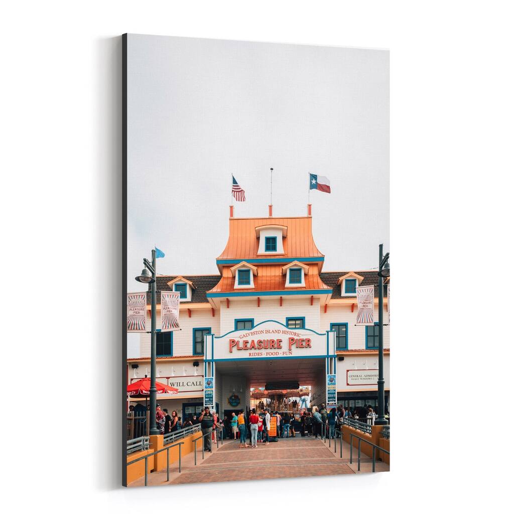 Noir Gallery Galveston Texas Pleasure Pier Canvas Wall Art Print