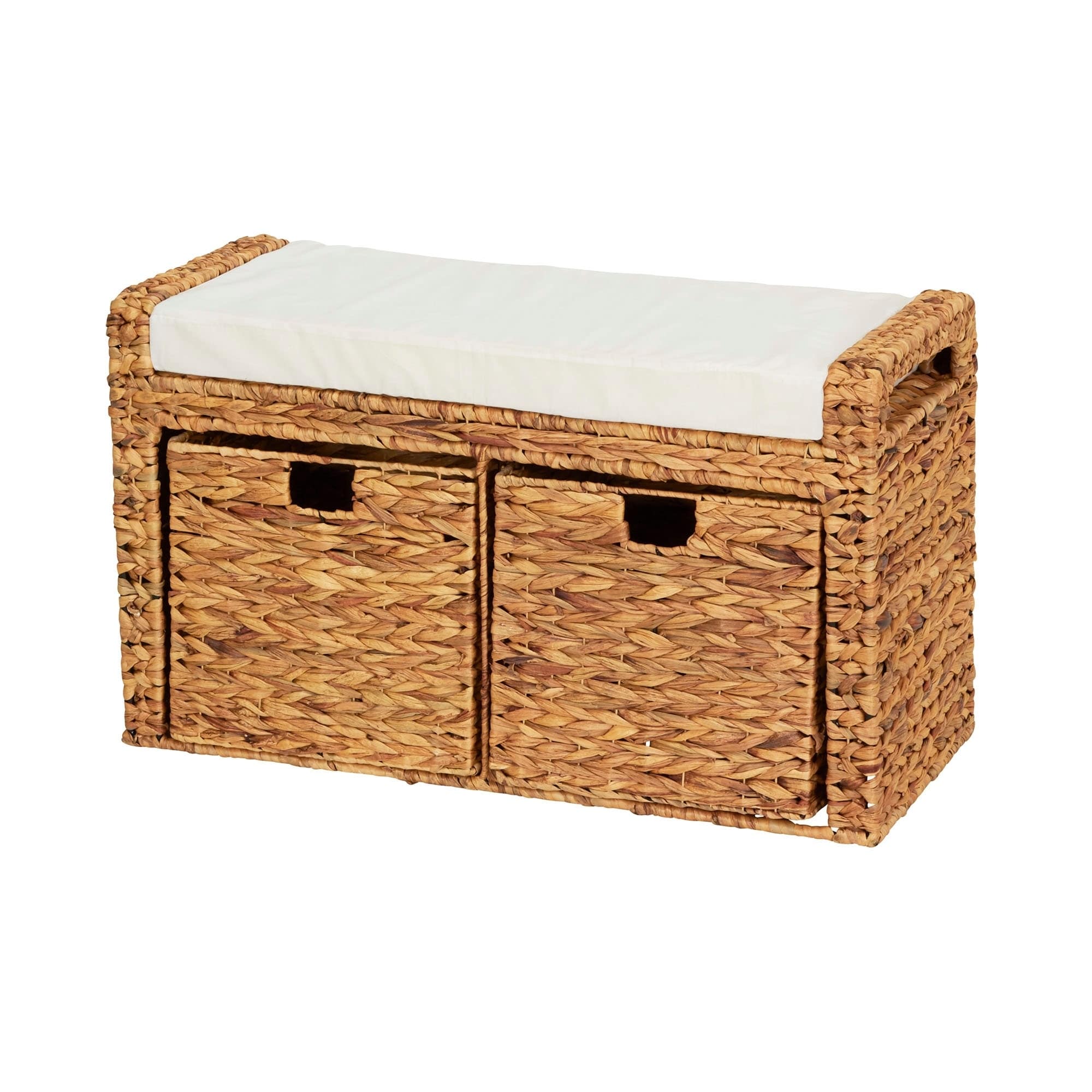 Shop Household Essentials Entryway Cushioned Wicker Storage Bench