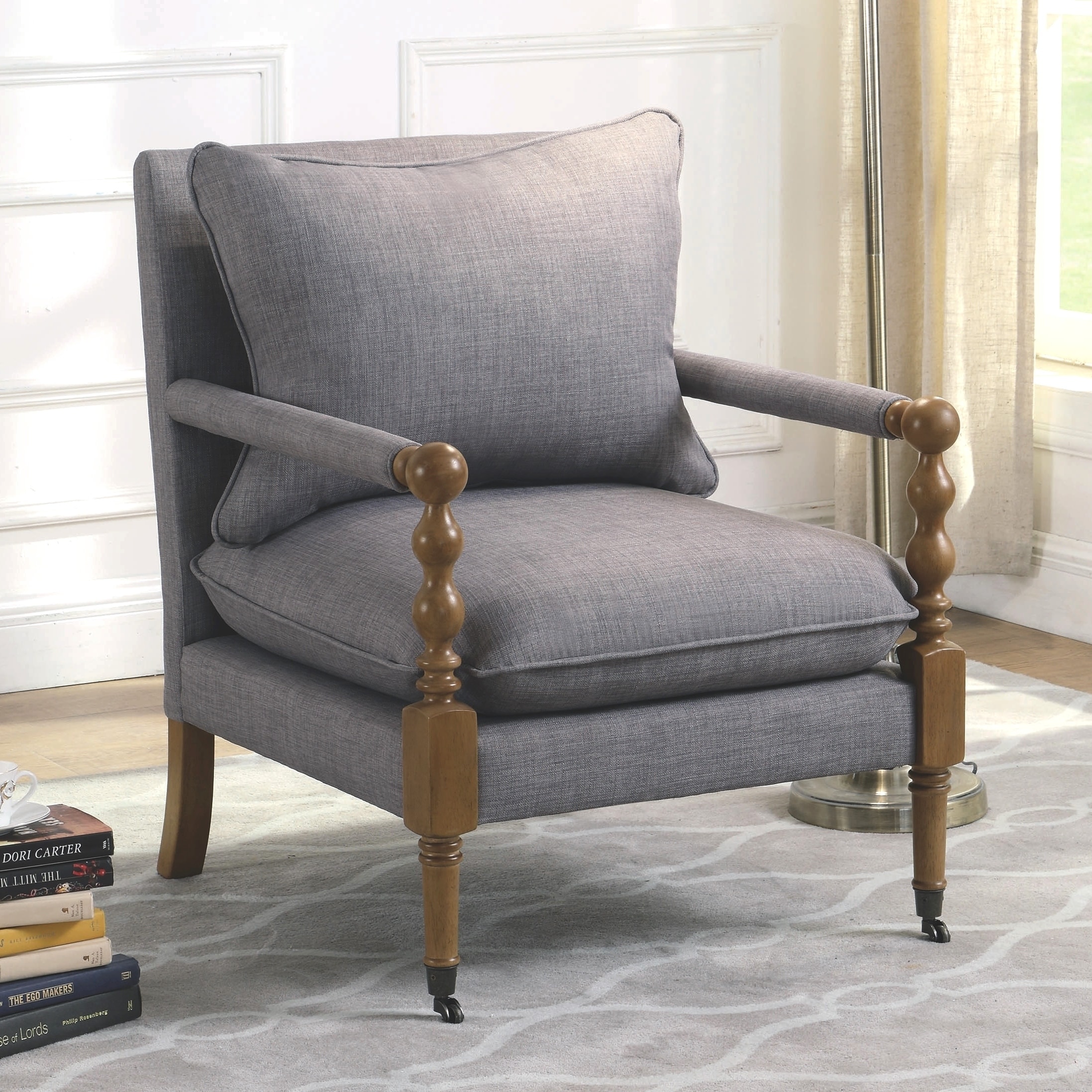 Grey Upholstered Accent Chair 