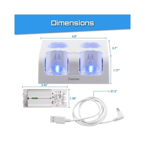 Insten 4 Port Battery Charging Station Dock With 4 Rechargeable Batteries For Nintendo Wii Wii U Remote Game Controllers On Sale Overstock