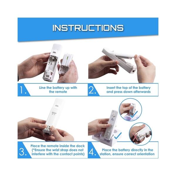 Insten 4 Port Battery Charging Station Dock With 4 Rechargeable Batteries For Nintendo Wii Wii U Remote Game Controllers On Sale Overstock