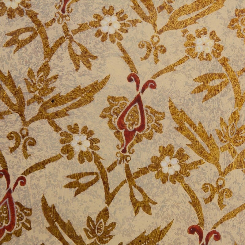 Handmade Golden Flowers Reverse Painted Tray (Peru)