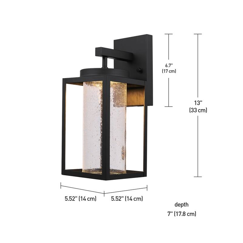 Globe Electric Black LED Integrated Outdoor Indoor Wall Sconce - 13"