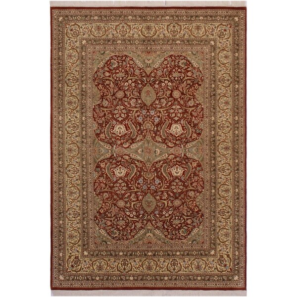 Lahore Pak-Persian Nichol Rust/Ivory Wool Rug (6'0 x 9'3) - 6'0" x 9'3"