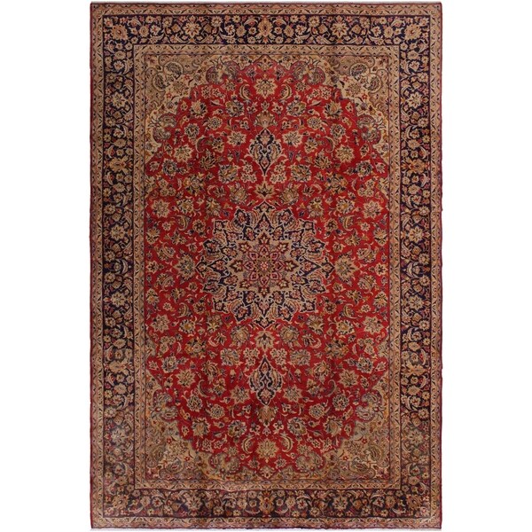 Semi-Antique Corbett Rust/Blue Wool Rug (9'5 x 13'0) - 9'5" x 13'0"