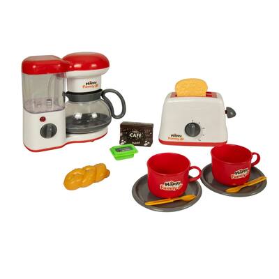 Deluxe Kitchen Play Set Coffee Maker and Toaster - Red