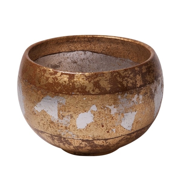 slide 1 of 1, Eva Decorative Bowl in Distressed Gold by Lucas Mckearn