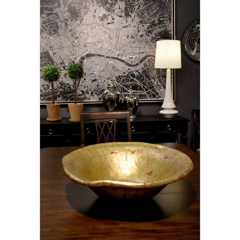 Beauvoir Decorative Bowl in Distressed Gold By Lucas McKearn