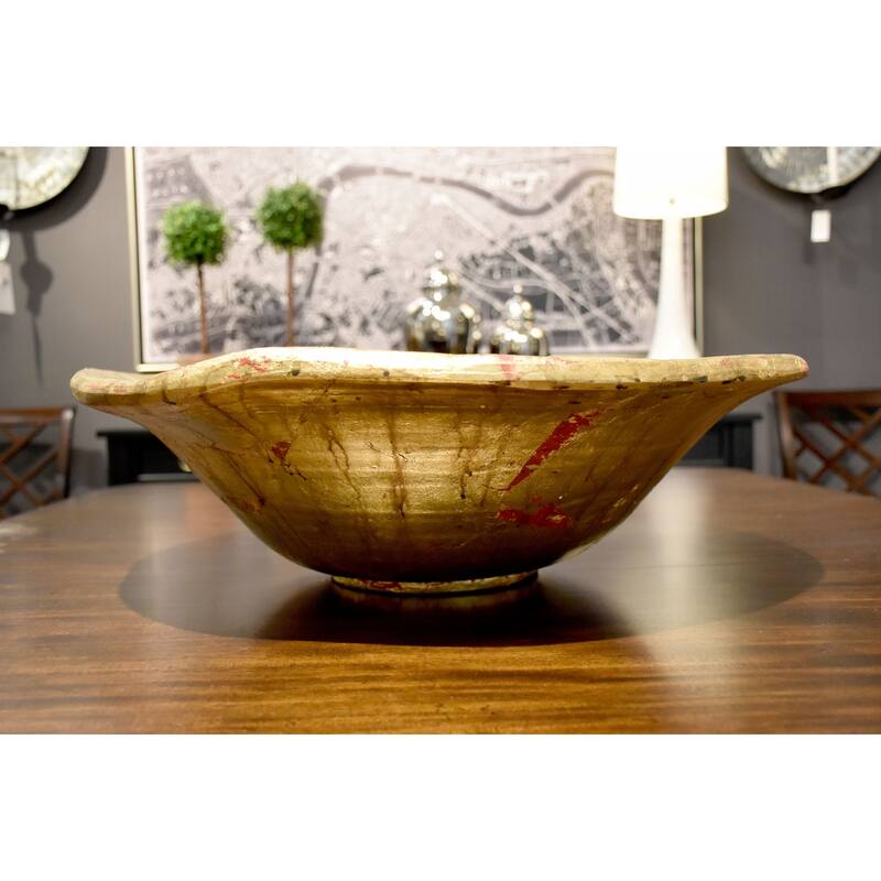 Beauvoir Decorative Bowl in Distressed Gold By Lucas McKearn