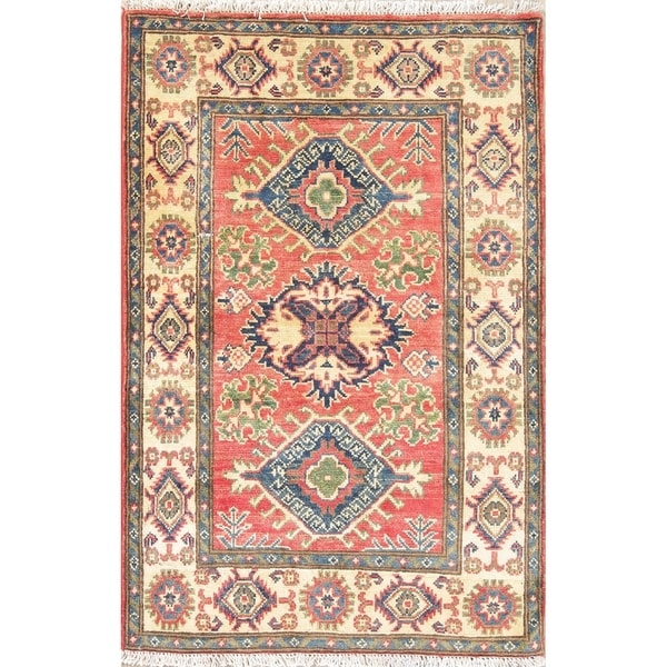 Orienal Kazak Hand Knotted Traditional Pakistan Wool Area Rug - 4'1" x 2'9"