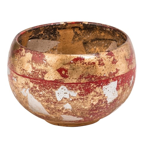 Vermillion Bowl by Lucas McKearn Distressed Gold