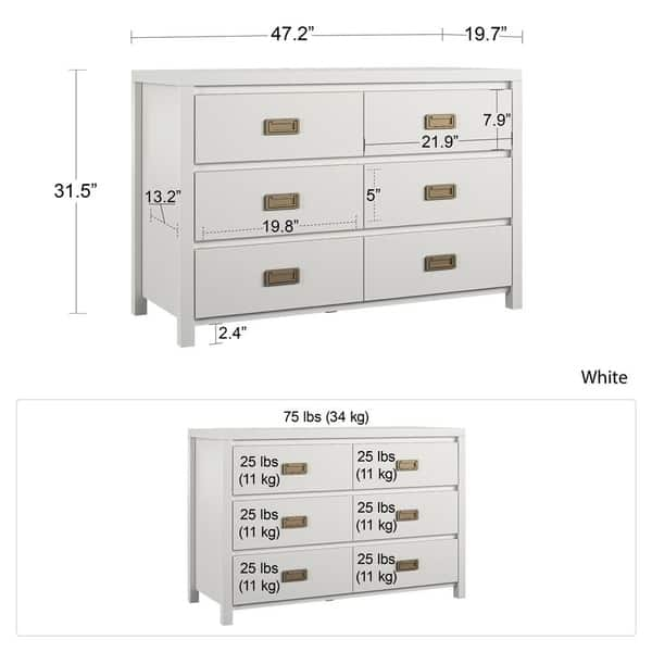 Shop Little Seeds Monarch Hill Haven 6 Drawer White Kids Dresser