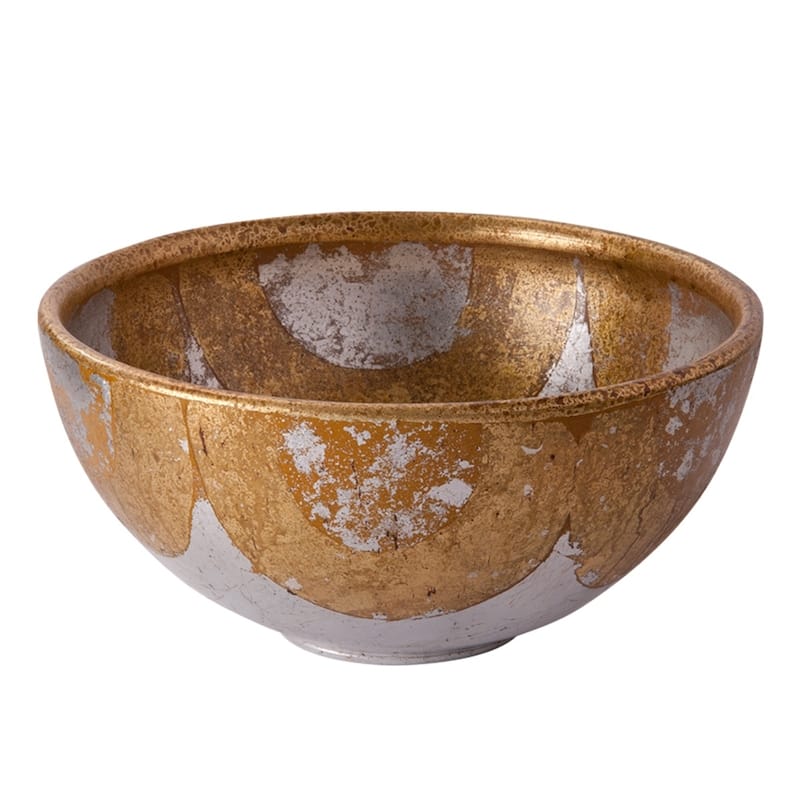 Belle chase Decorative Bowl in Distressed Gold
