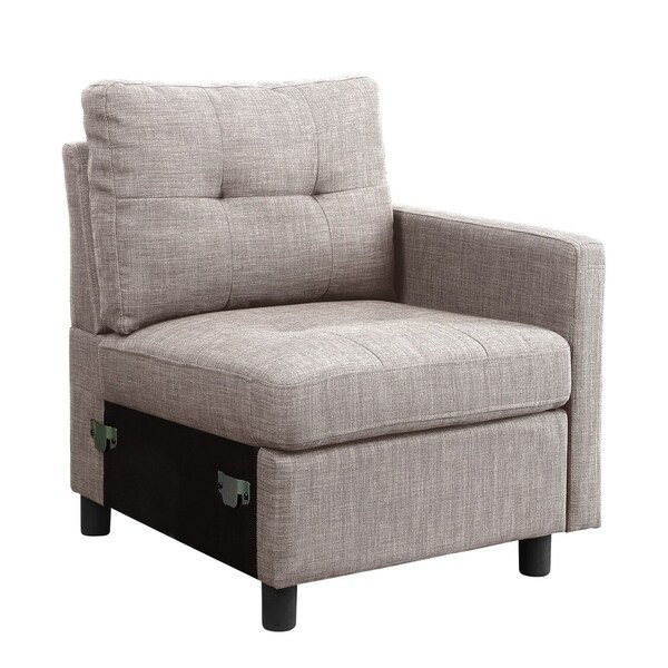 Copper Grove Staffelstein Taupe Linen Blend Fabric Right Arm Sofa