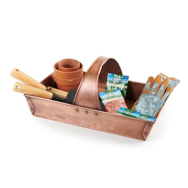 Large Pure Copper Garden Trug Basket by Good Directions