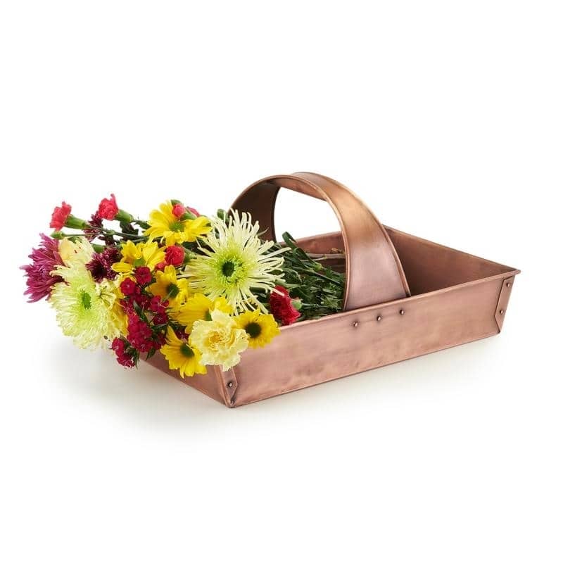 Large Pure Copper Garden Trug Basket by Good Directions