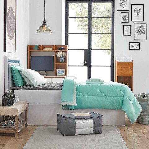 Porch & Den Hargis Yucca/Hint of Mint Color Twin XL College Bedroom Set