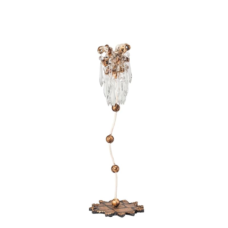 Venetian Small Candlestick Holder in Distressed Gold By Lucas McKearn