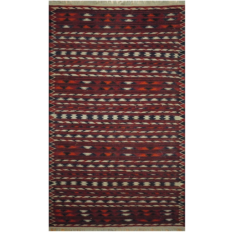 Handmade Herat Oriental Afghan Hand-woven Wool Kilim (4' x 6'3) - 4' x 6'3