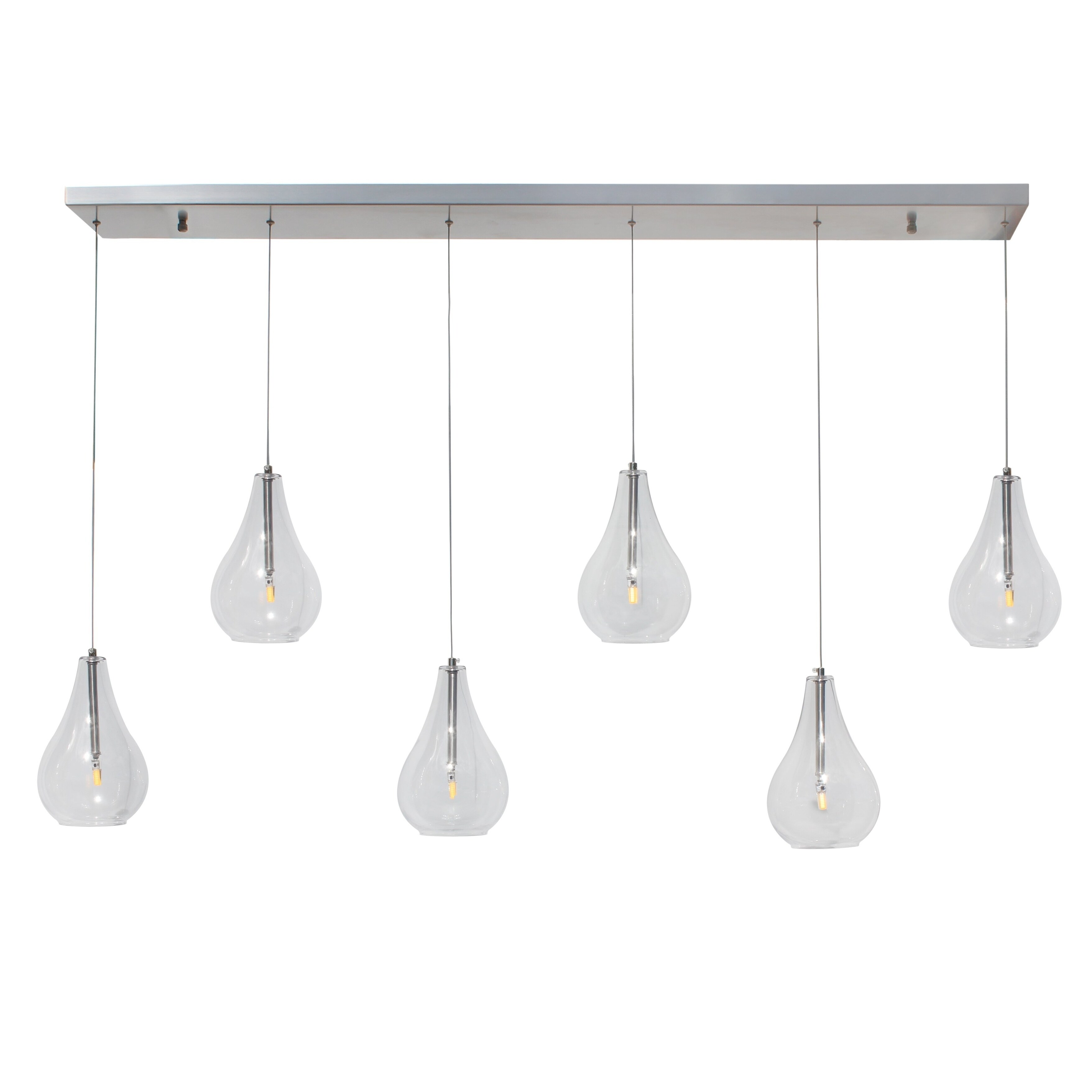 The Mia Rectangular Glass Chandelier, Brushed Nickel - N/A - Chandeliers For Bedrooms by Overstock.com