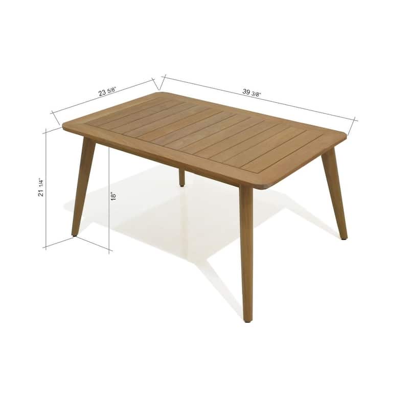 Nordic 6pc Outdoor Patio Solid Teak Wood Conversation Seating Set - 6 Piece