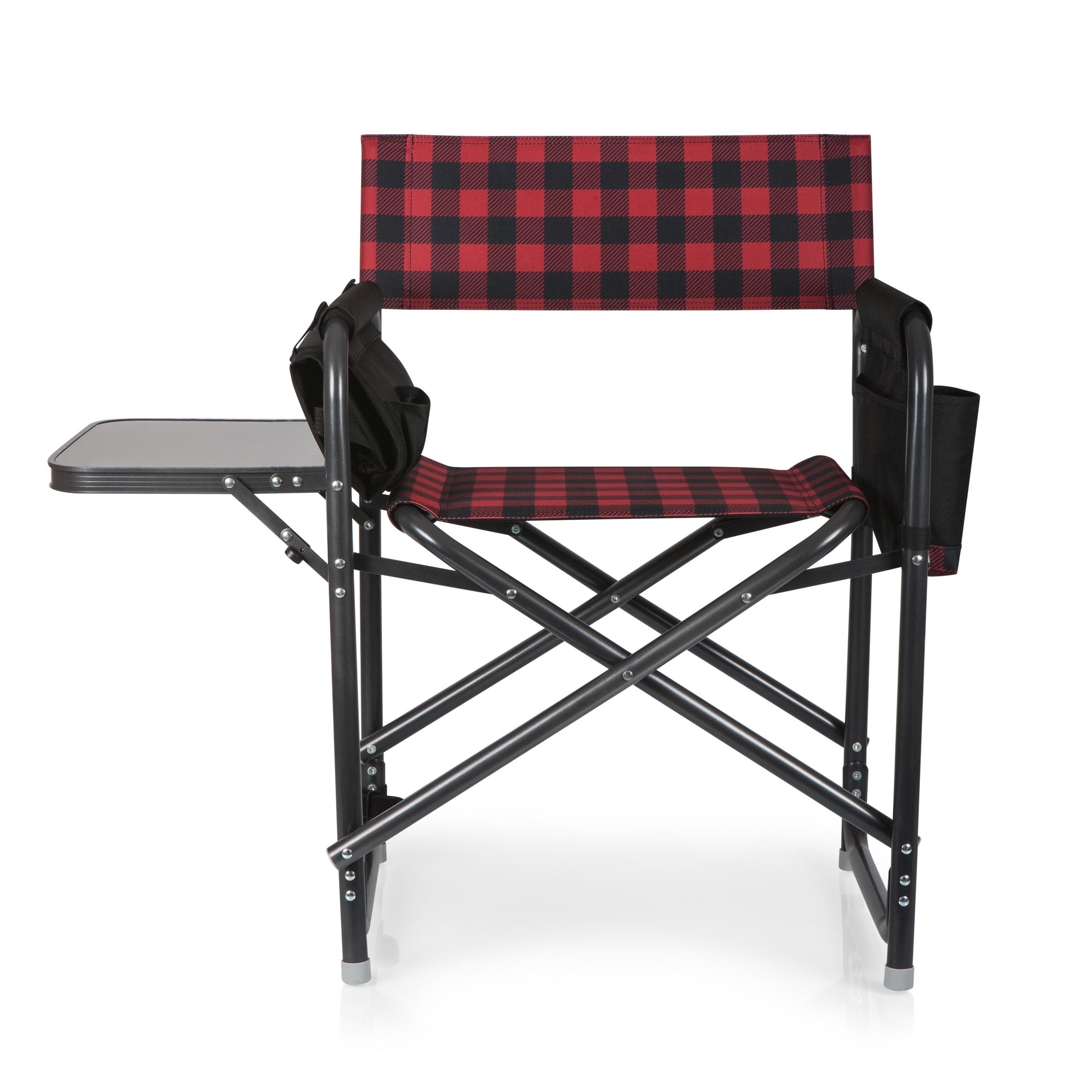plaid camping chair