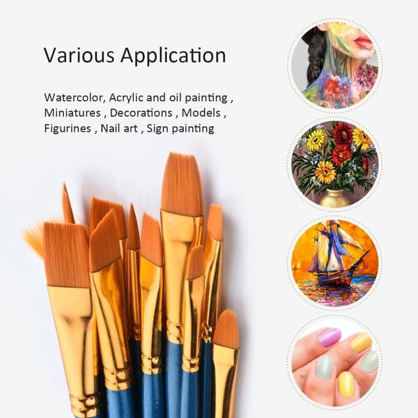 6pcs Paint Brushes and 1pc Palette Tray Set for Children Adults Watercolor Oil Acrylic Gouache Art Painting Supplies