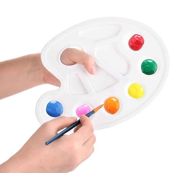 6pcs Paint Brushes and 1pc Palette Tray Set for Children Adults Watercolor Oil Acrylic Gouache Art Painting Supplies