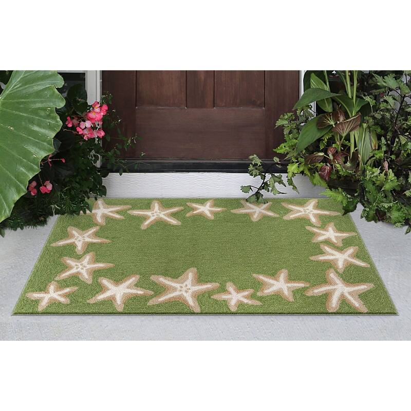 Liora Manne Capri Starfish Border Indoor/Outdoor Area Rug