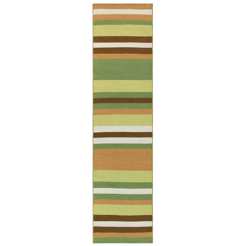 Liora Manne Sorrento Tribeca Indoor/Outdoor Rug - 24" x 8' Runner - Navy/Multi/Fern