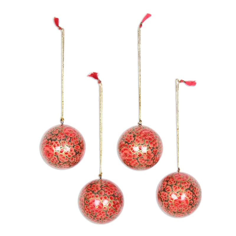 Handmade Kashmir Blossom Papier mache ornaments (India)