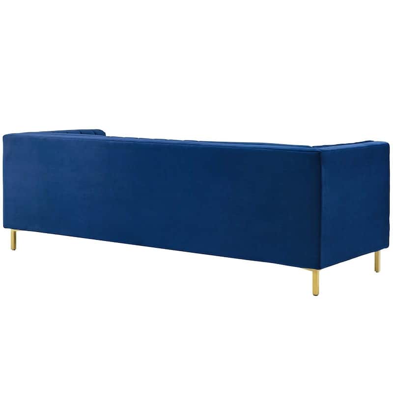Silver Orchid Adams Channel Tufted Performance Velvet Sofa