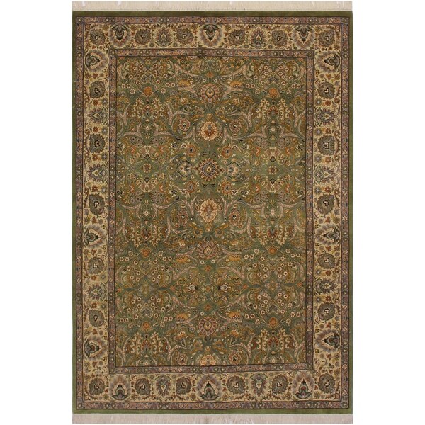 Pak-Persian Pamelia Lt. Green/Ivory Wool Rug (6'1 x 8'6) - 6'1" x 8'6"