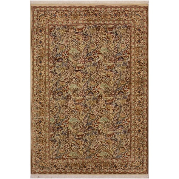 Nagi Pak-Persian Melynda Ivory/Gold Wool Rug (6'3 x 9'1) - 6'3" x 9'1"