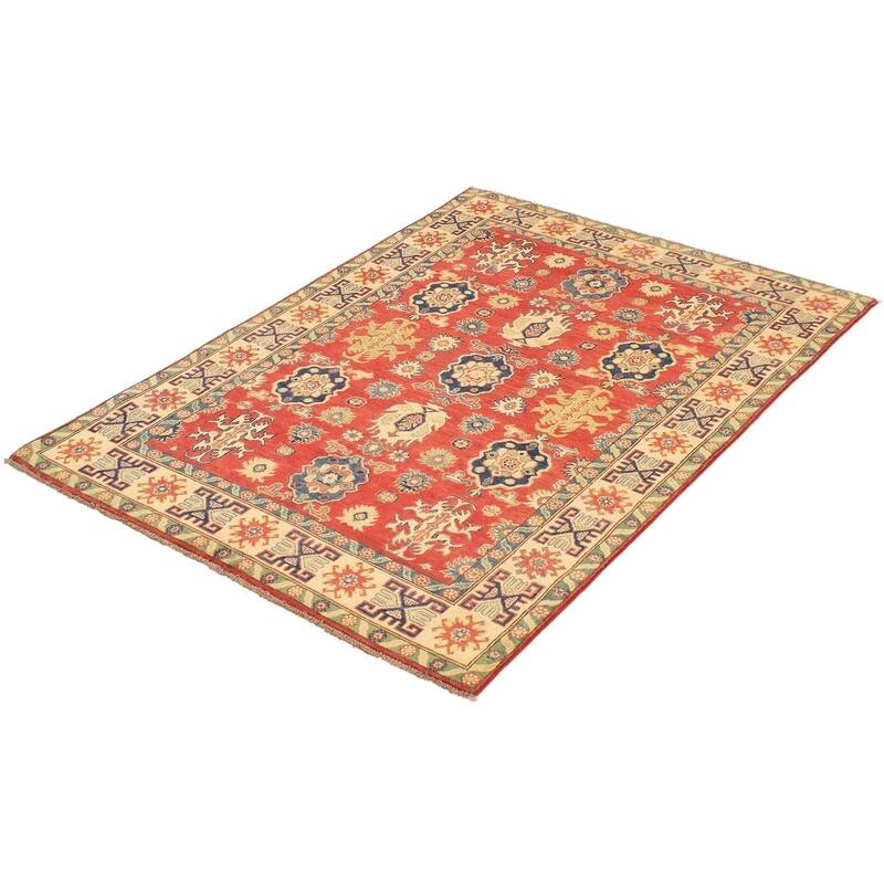 Hand-knotted Finest Gazni Red Wool Rug - 4'10 x 6'9/4'10" x 6'9"